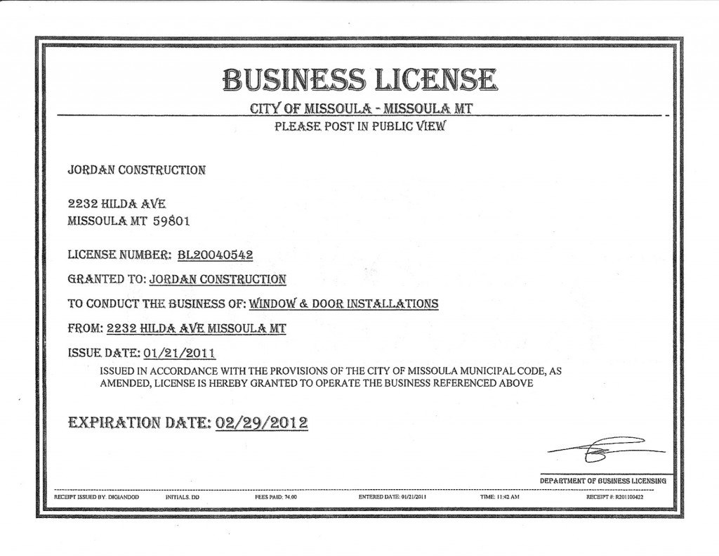 mo. business license tax In Fake Business License Template